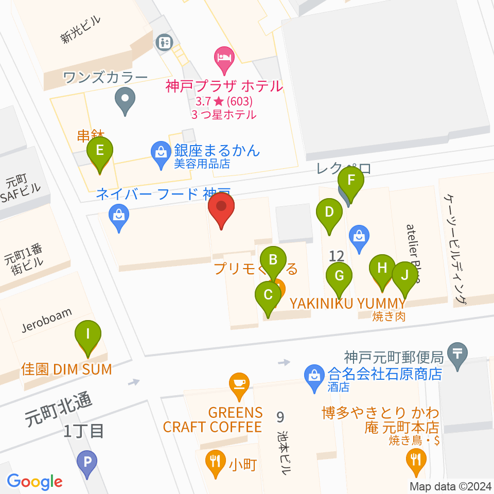 汎芽舎周辺のファミレス・ファーストフード一覧地図