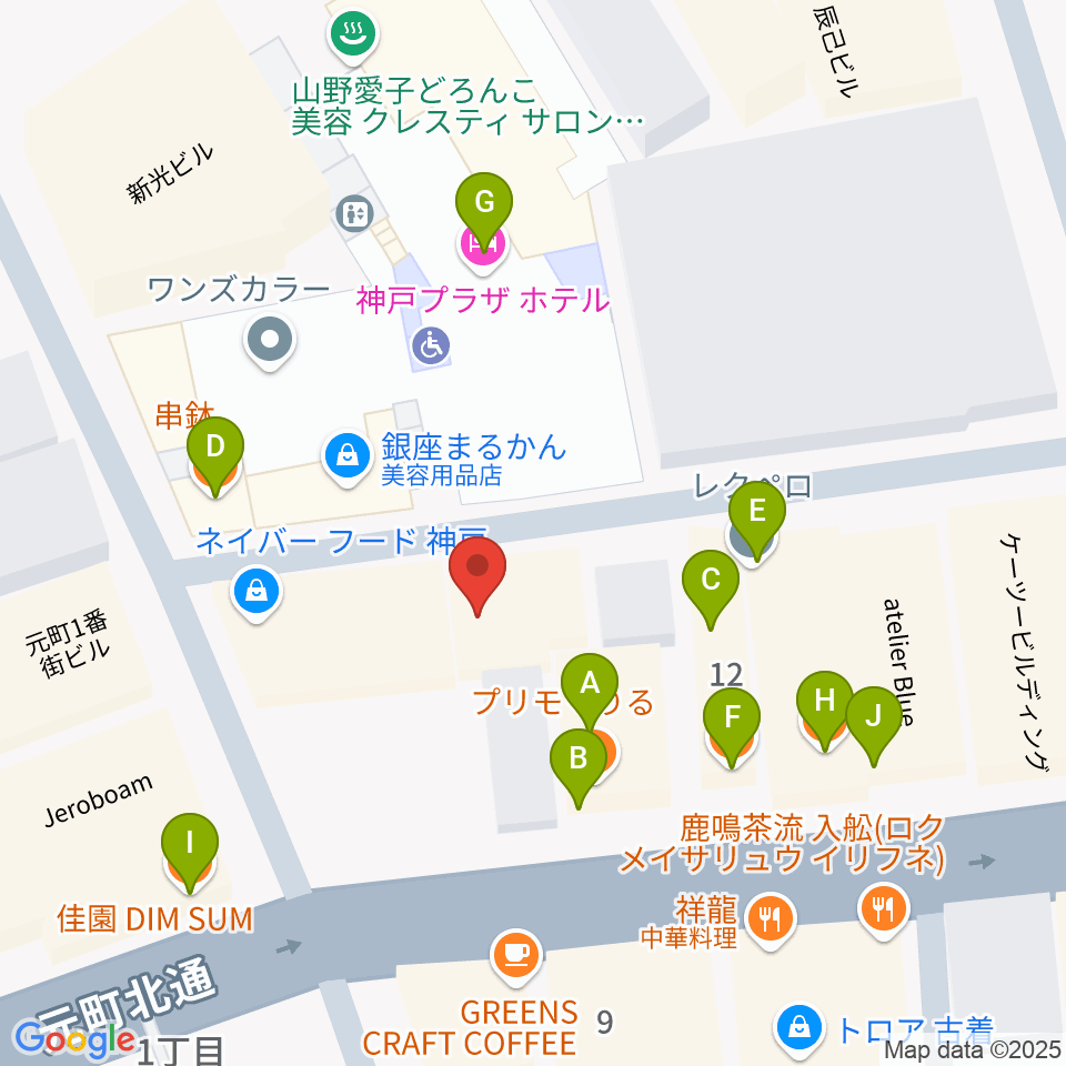 汎芽舎周辺のファミレス・ファーストフード一覧地図