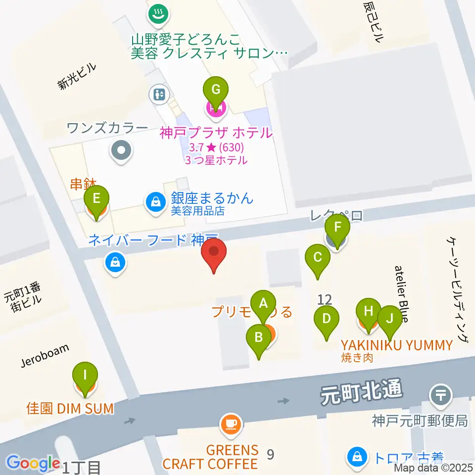 汎芽舎周辺のファミレス・ファーストフード一覧地図