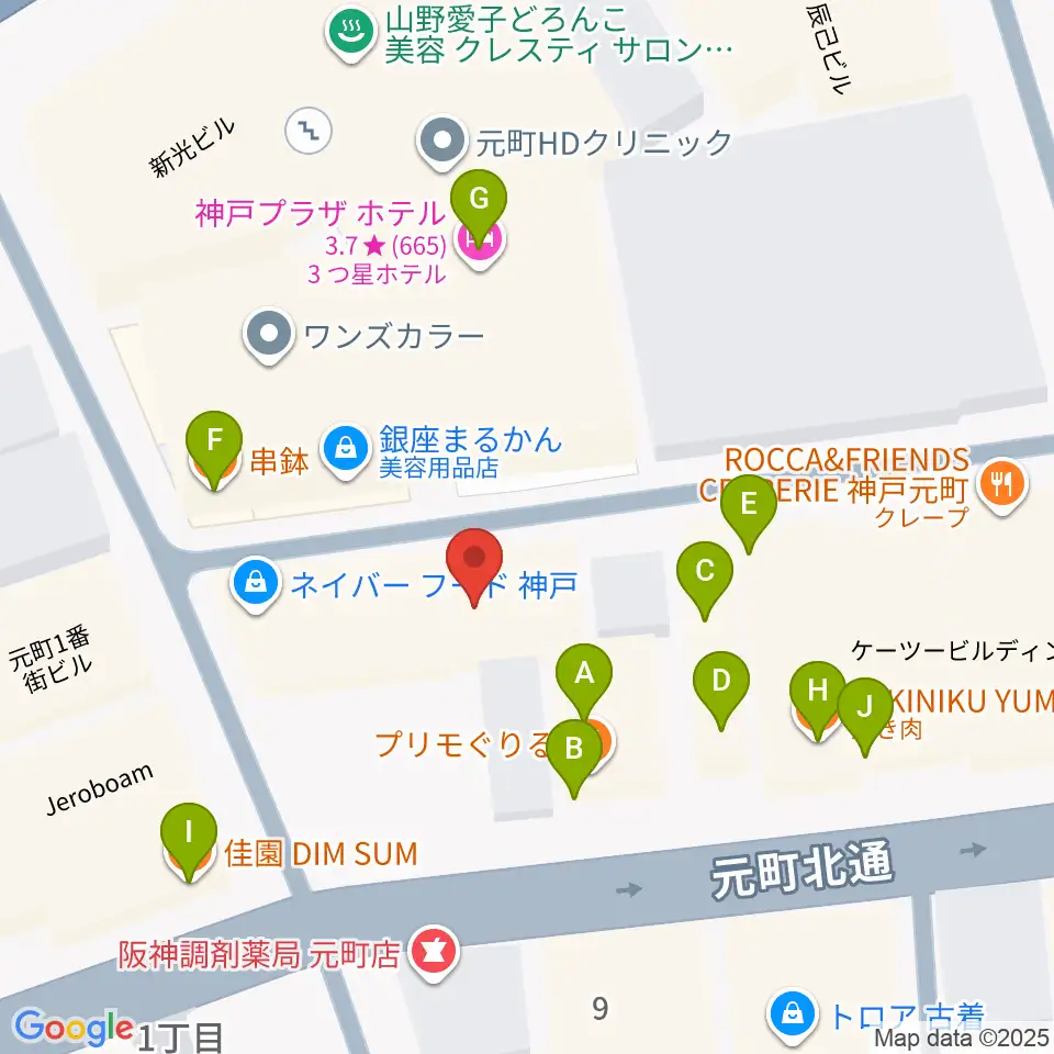 汎芽舎周辺のファミレス・ファーストフード一覧地図