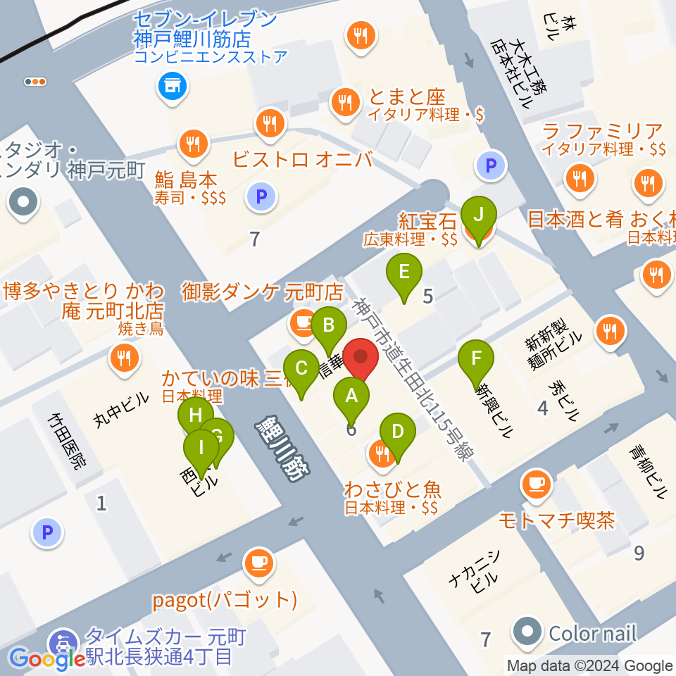 Strada Records周辺のファミレス・ファーストフード一覧地図