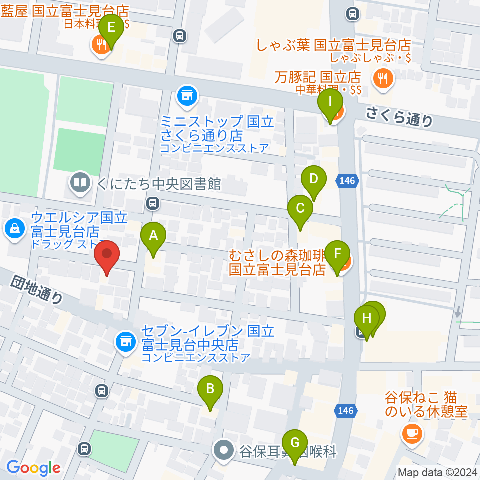 スタジオ・レニー周辺のファミレス・ファーストフード一覧地図