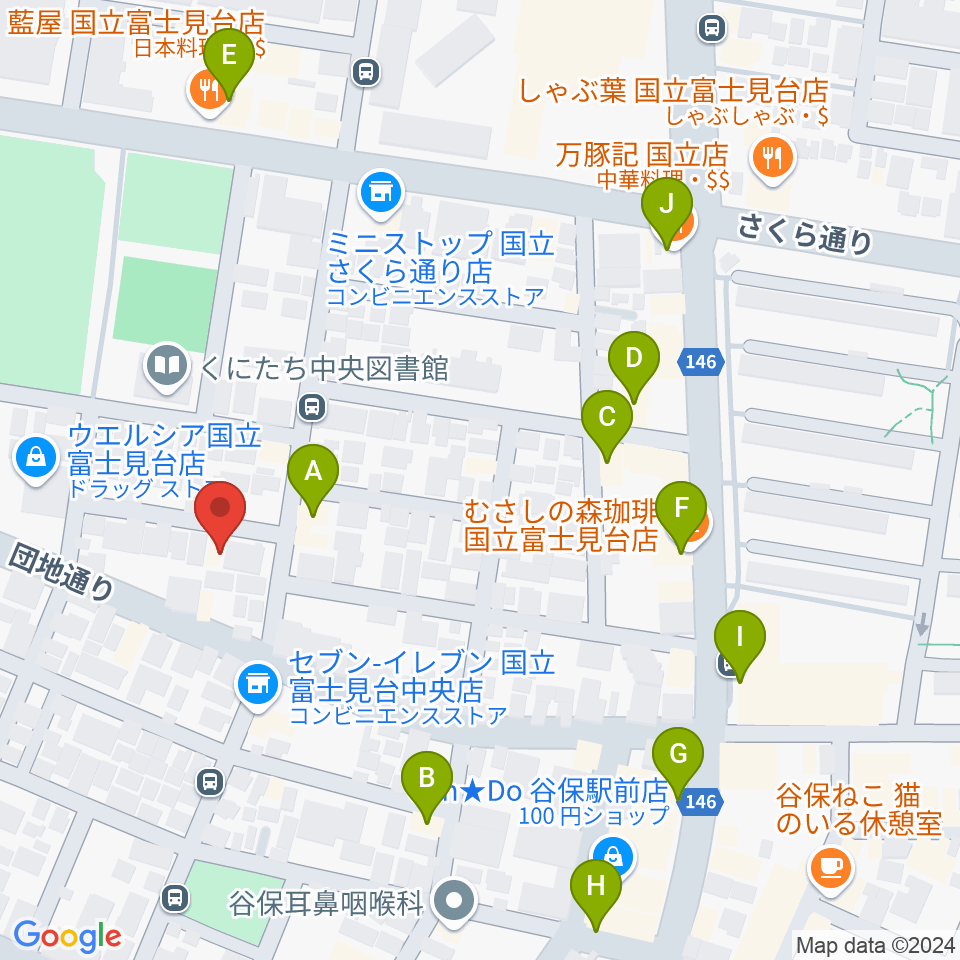 スタジオ・レニー周辺のファミレス・ファーストフード一覧地図