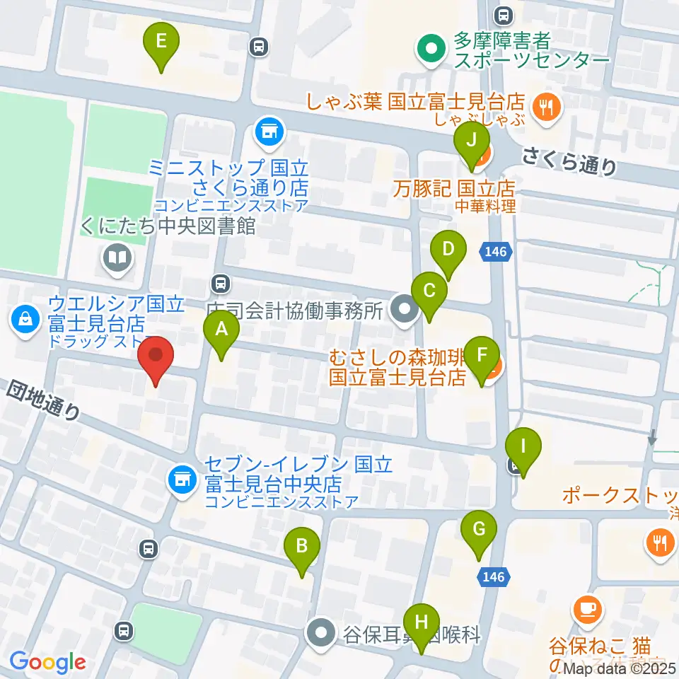 スタジオ・レニー周辺のファミレス・ファーストフード一覧地図