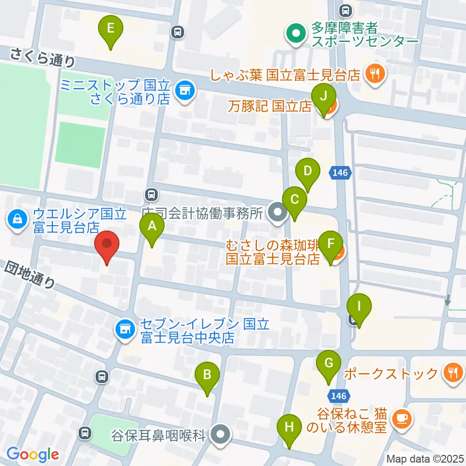 スタジオ・レニー周辺のファミレス・ファーストフード一覧地図