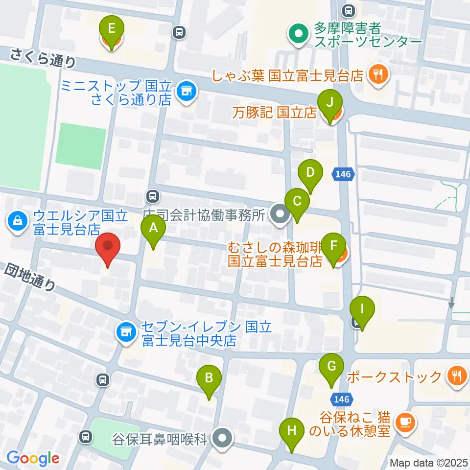 スタジオ・レニー周辺のファミレス・ファーストフード一覧地図