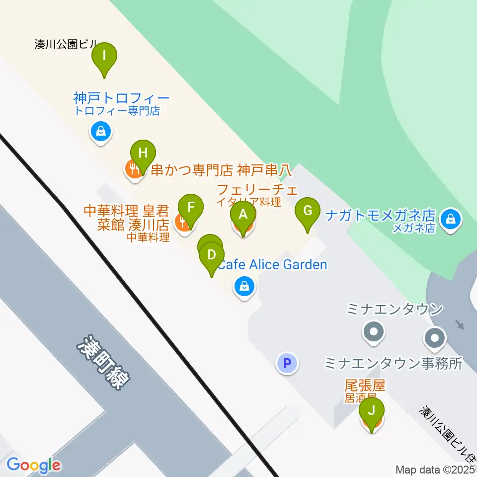 新開地MILKY SOUND周辺のファミレス・ファーストフード一覧地図