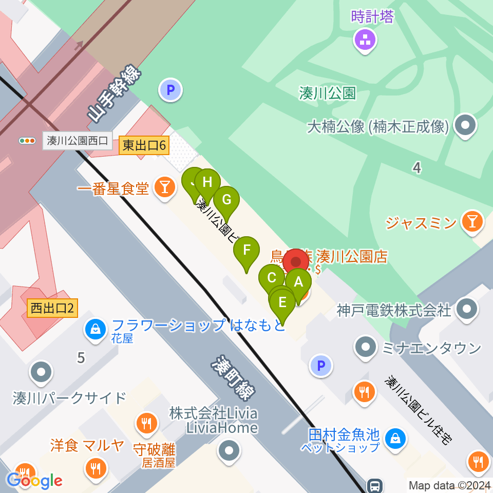 Key West周辺のファミレス・ファーストフード一覧地図