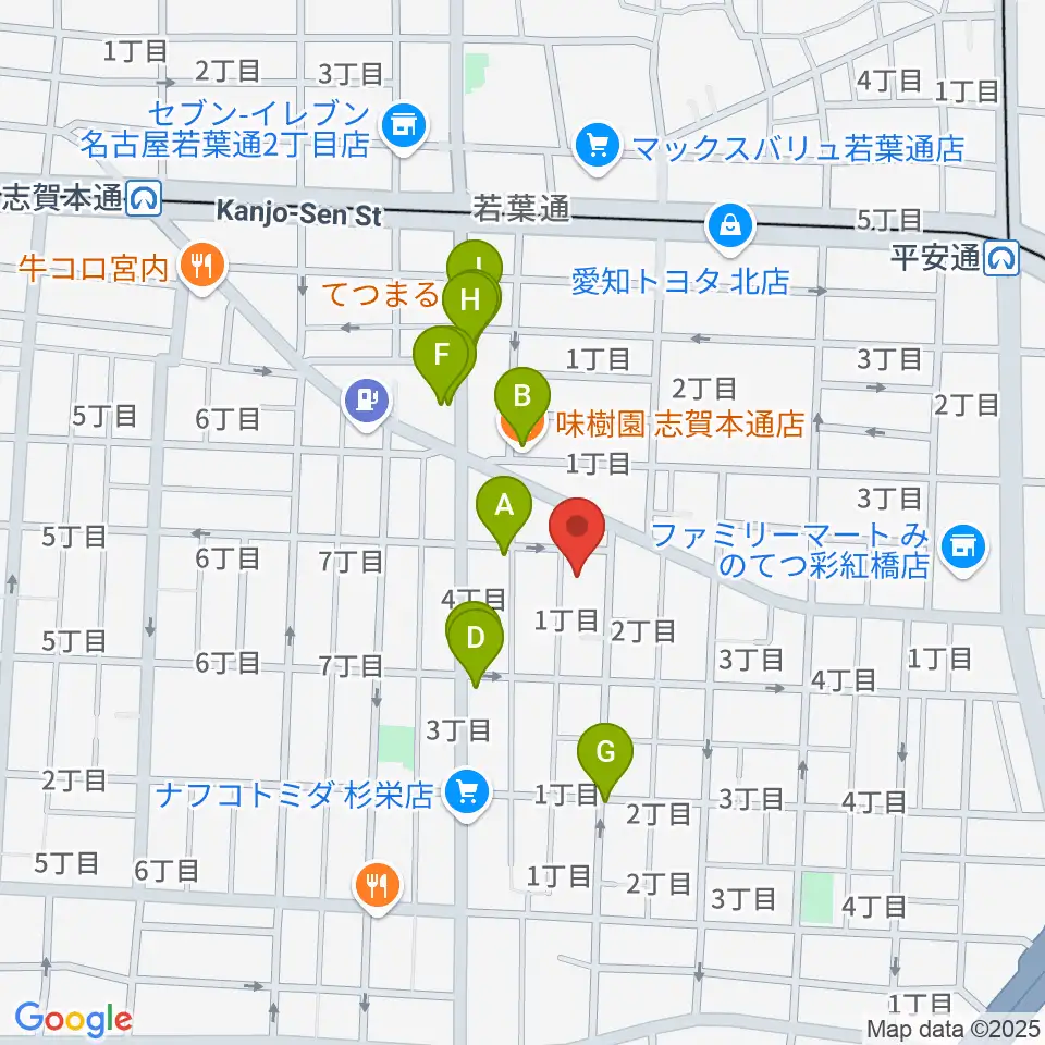 wanderer studio周辺のファミレス・ファーストフード一覧地図