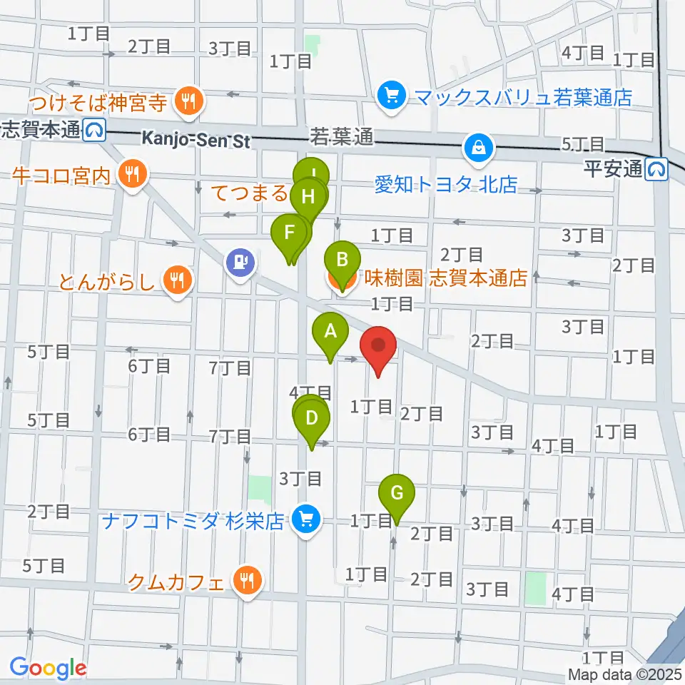 Wanderer Studio周辺のファミレス・ファーストフード一覧地図