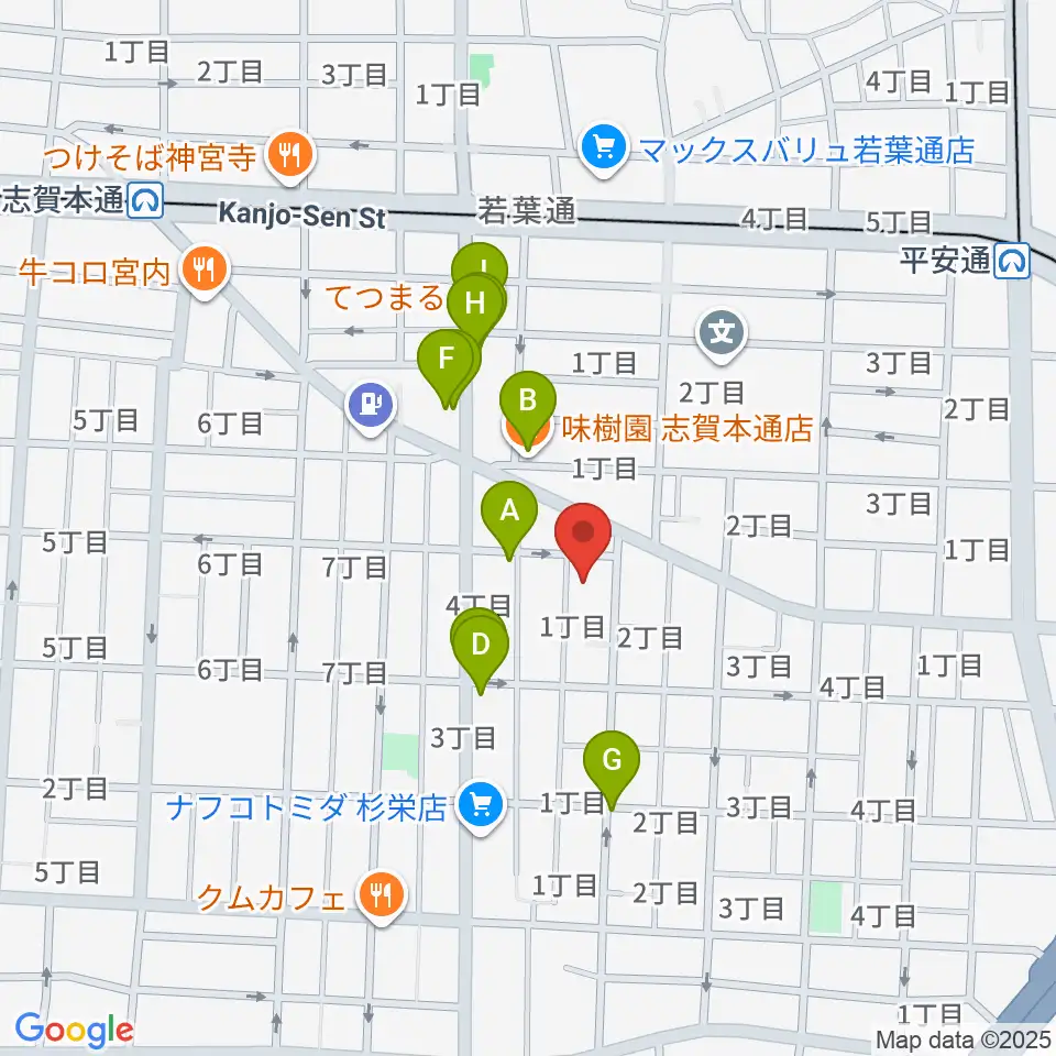 Wanderer Studio周辺のファミレス・ファーストフード一覧地図
