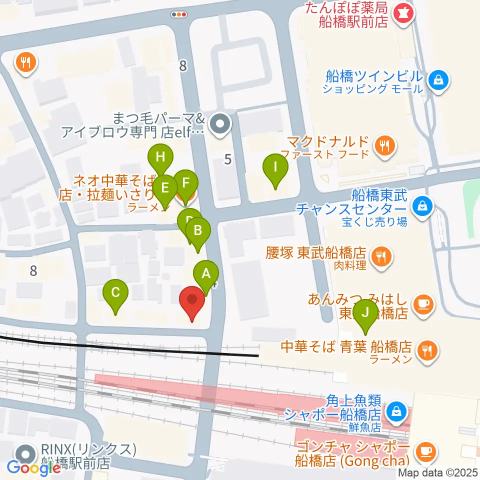 MUSIC PORTE周辺のファミレス・ファーストフード一覧地図