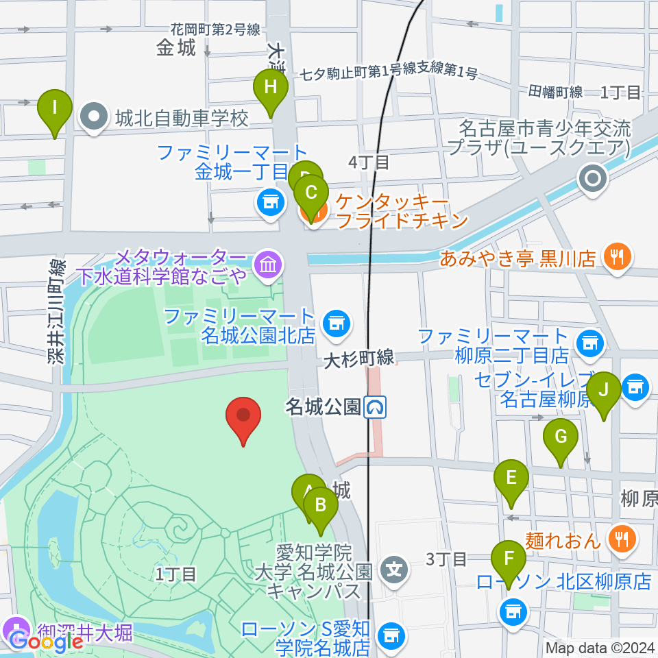 IGアリーナ周辺のファミレス・ファーストフード一覧地図