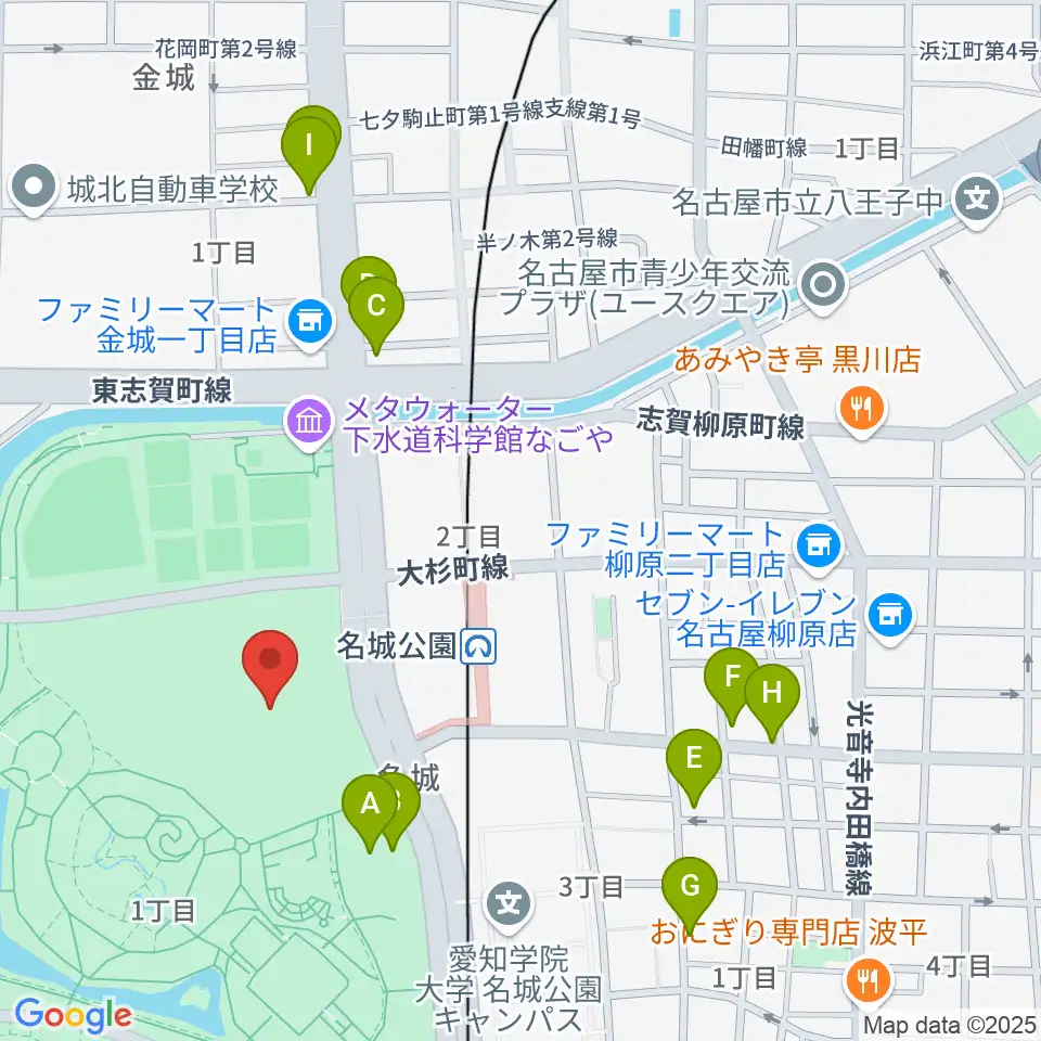 IGアリーナ周辺のファミレス・ファーストフード一覧地図