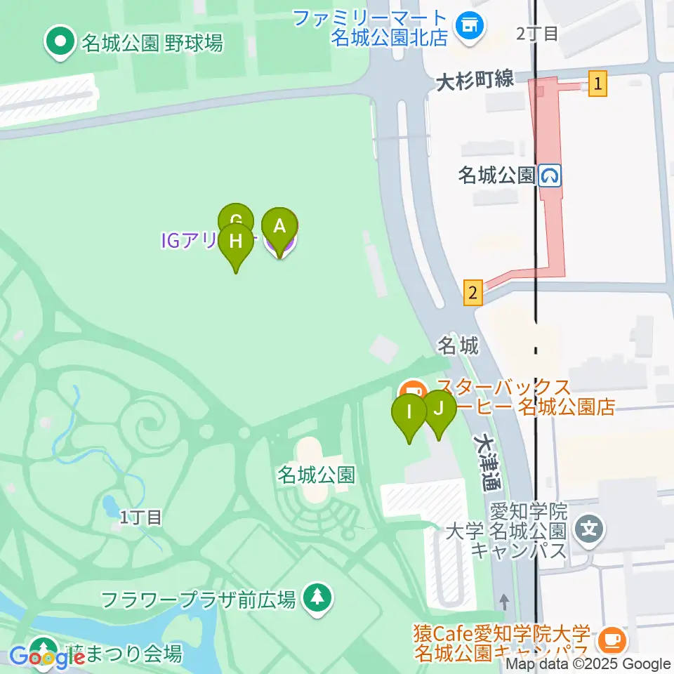 IGアリーナ周辺のファミレス・ファーストフード一覧地図