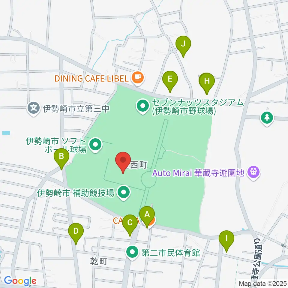 アイオーしんきん伊勢崎アリーナ周辺のファミレス・ファーストフード一覧地図