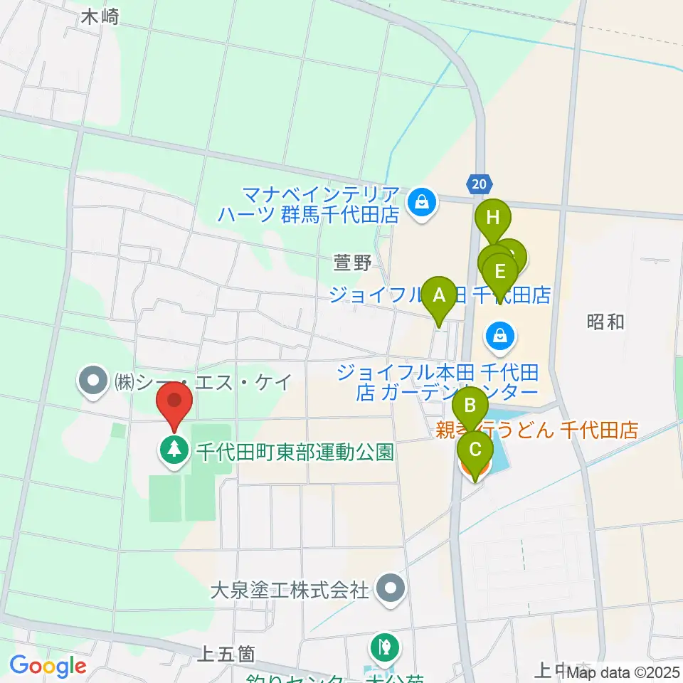 KAKINUMAアリーナ周辺のファミレス・ファーストフード一覧地図