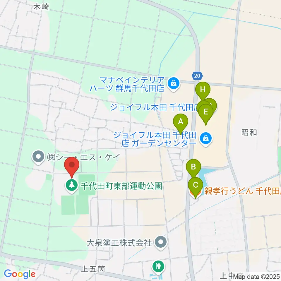 KAKINUMAアリーナ周辺のファミレス・ファーストフード一覧地図