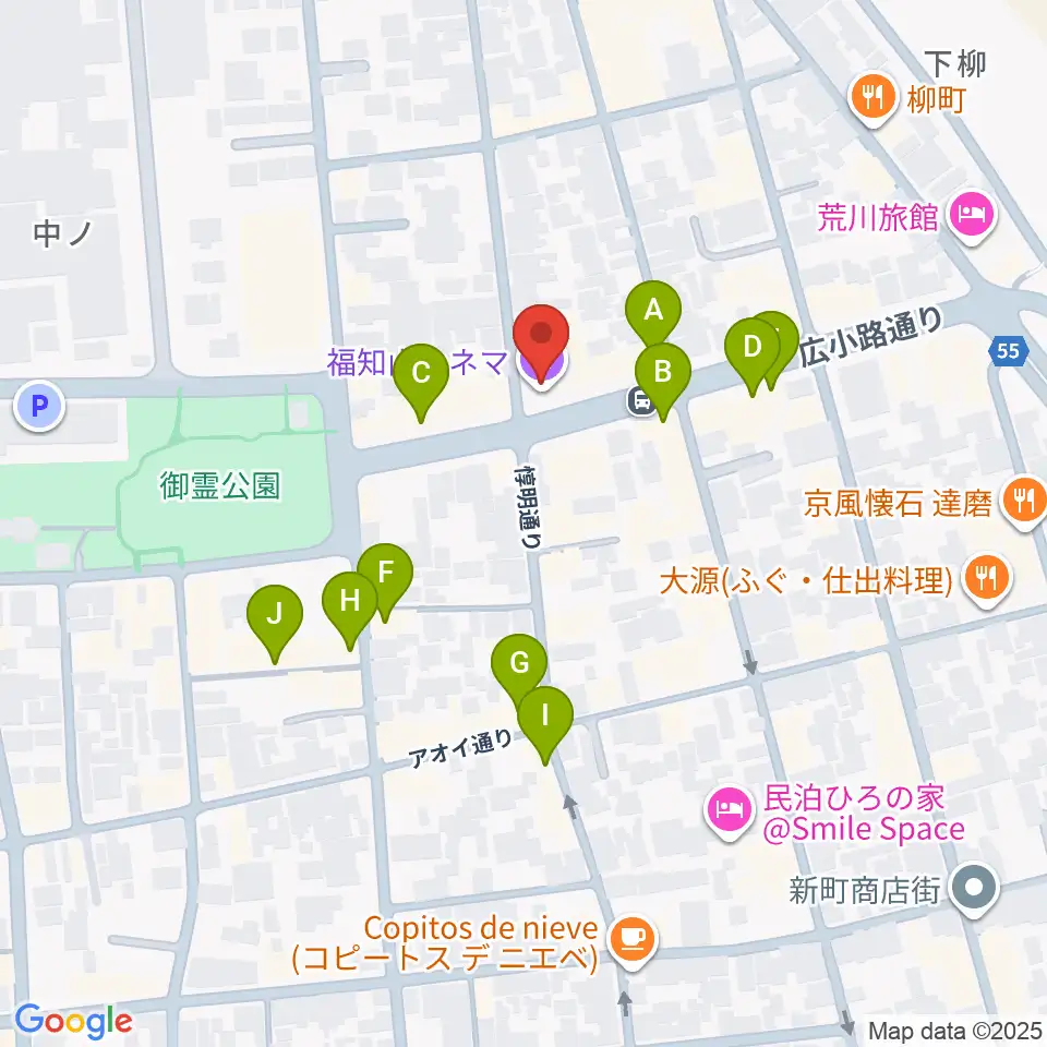福知山シネマ周辺のファミレス・ファーストフード一覧地図