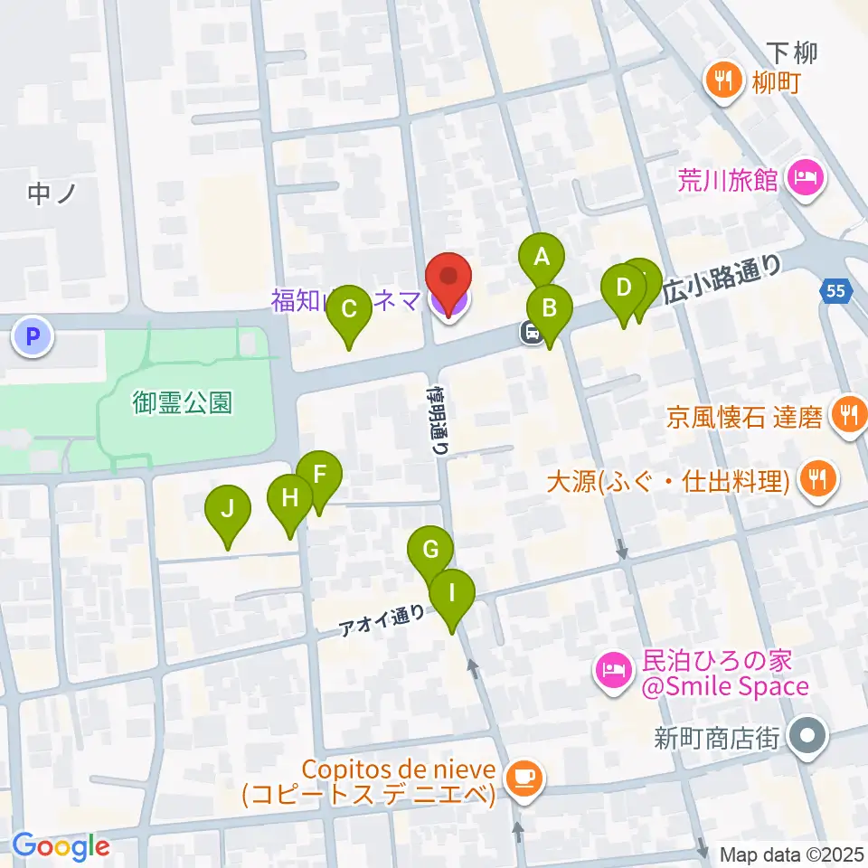 福知山シネマ周辺のファミレス・ファーストフード一覧地図