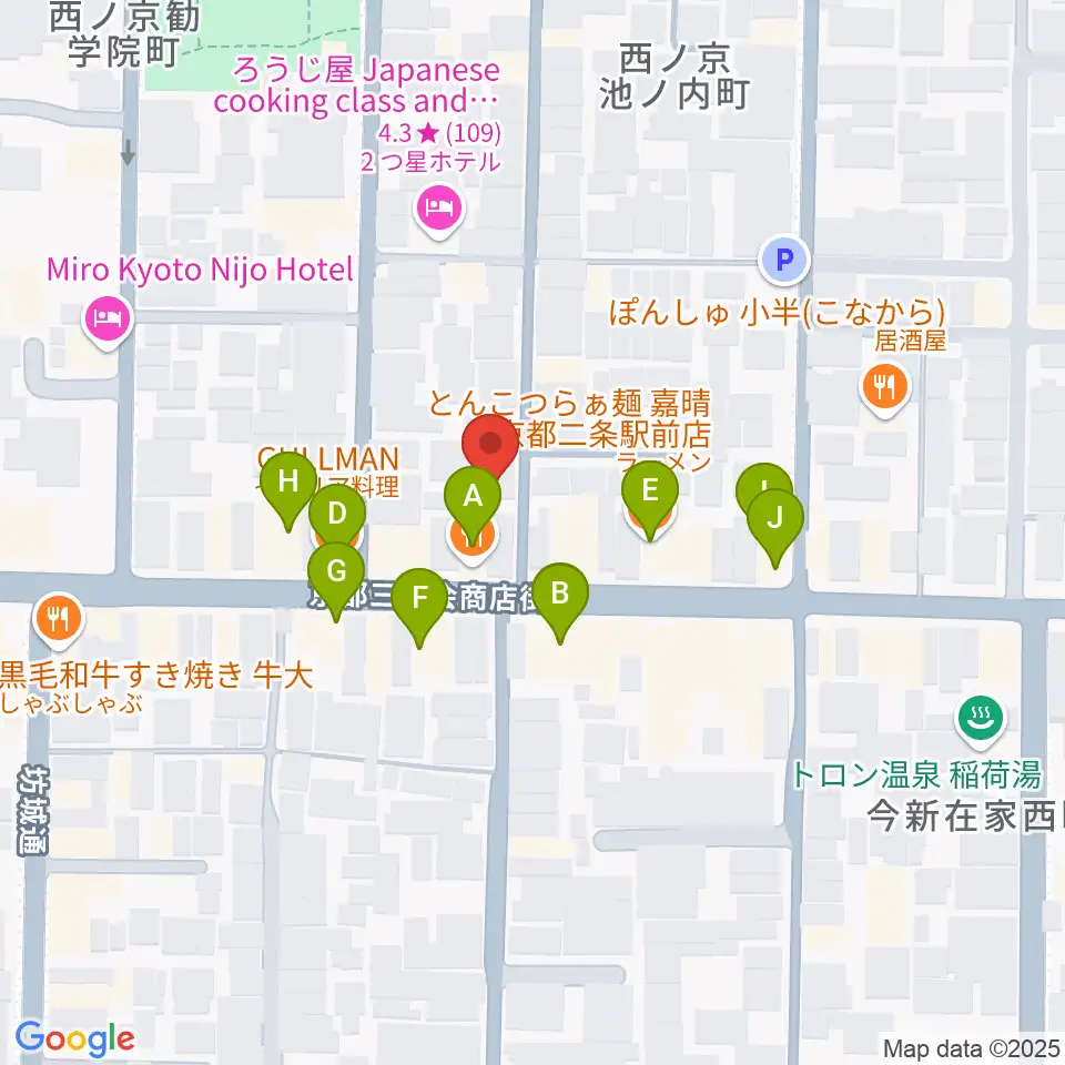 森ピアノ教室周辺のファミレス・ファーストフード一覧地図