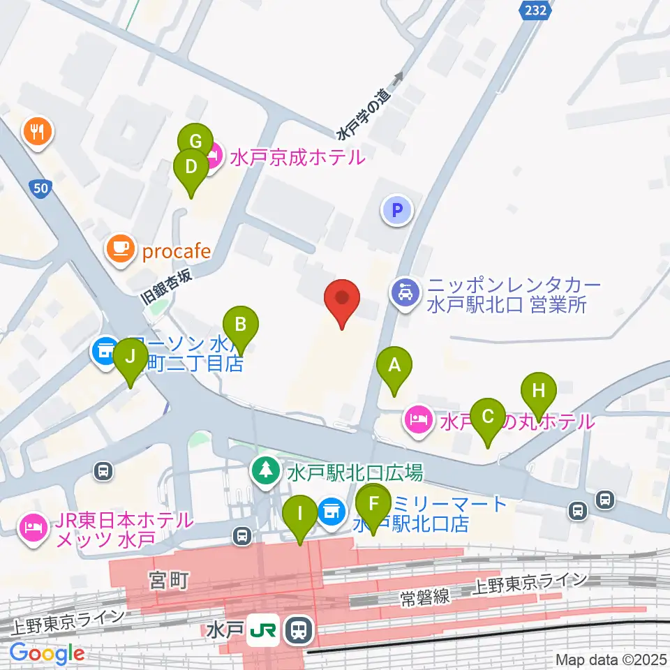 駿優教育会館大ホール周辺のファミレス・ファーストフード一覧地図