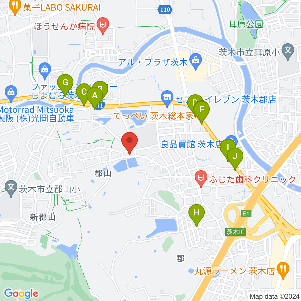 STUDIO QUAM周辺のファミレス・ファーストフード一覧地図