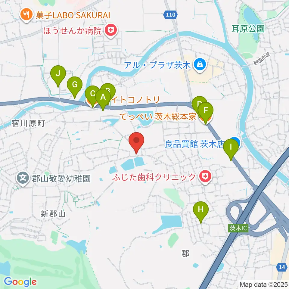 STUDIO QUAM周辺のファミレス・ファーストフード一覧地図