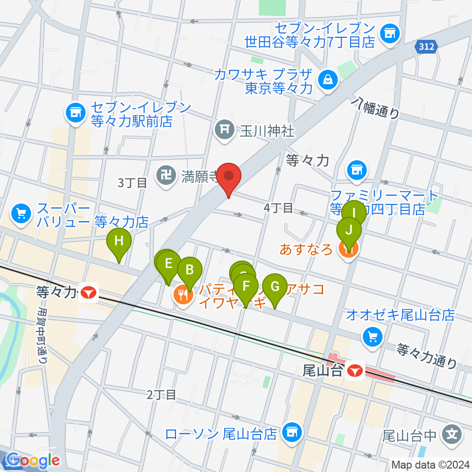 ベースショップ高崎周辺のファミレス・ファーストフード一覧地図