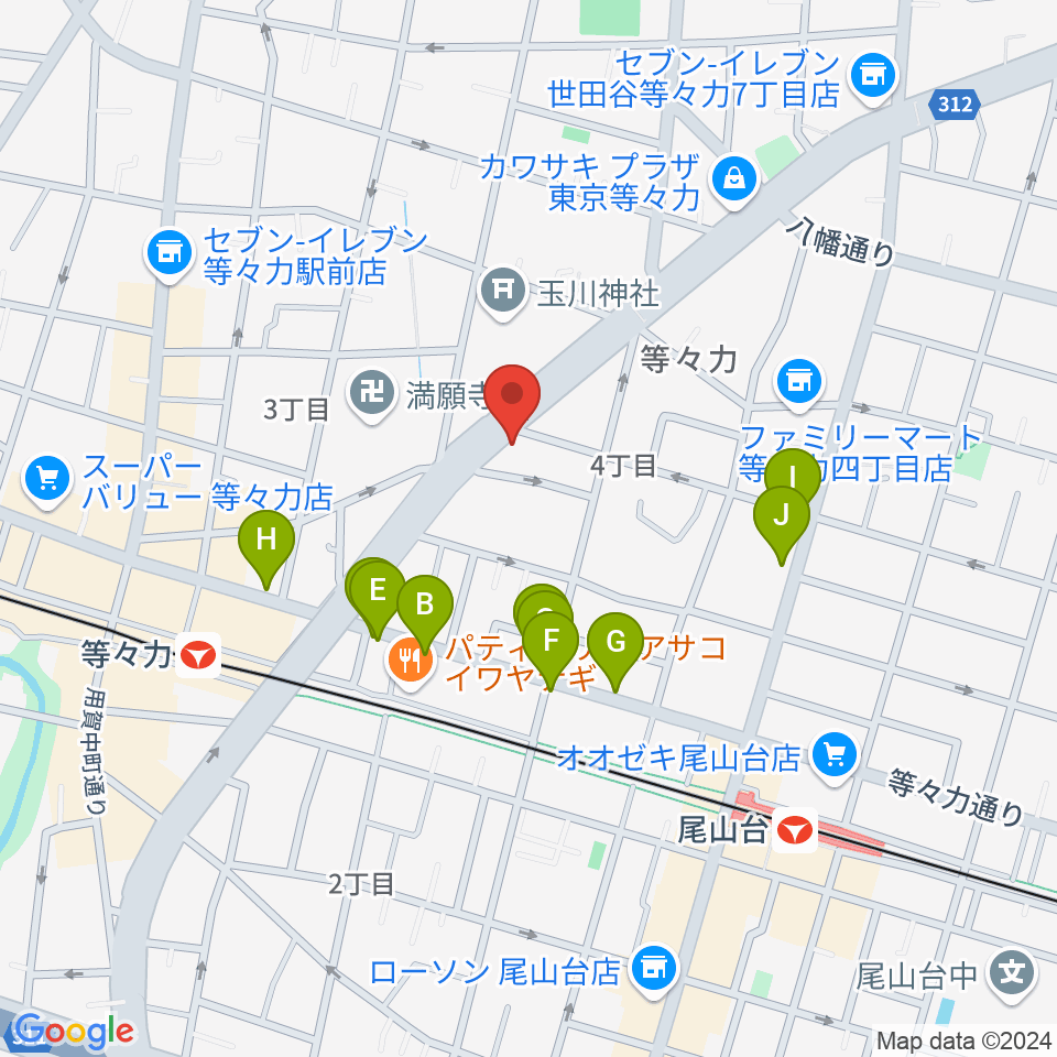 ベースショップ高崎周辺のファミレス・ファーストフード一覧地図