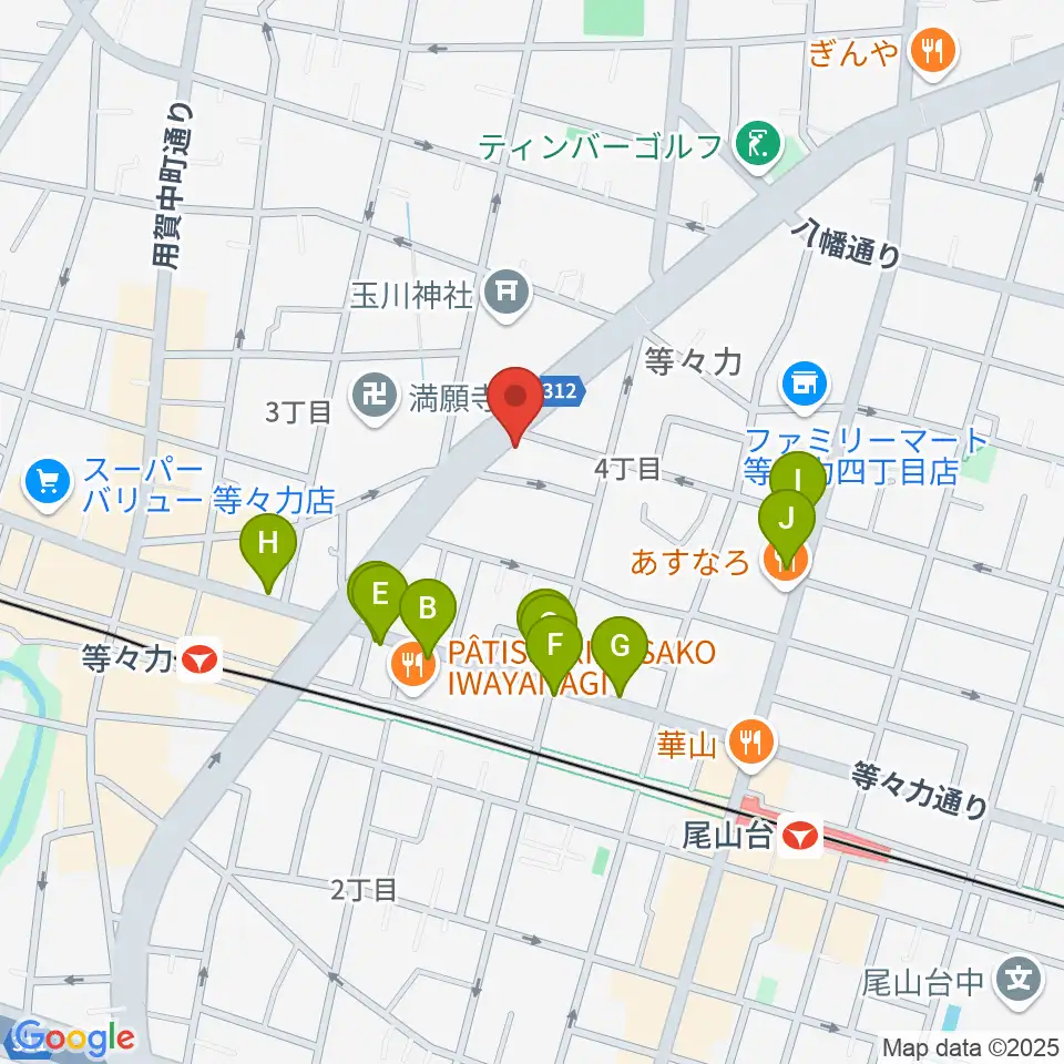 ベースショップ高崎周辺のファミレス・ファーストフード一覧地図