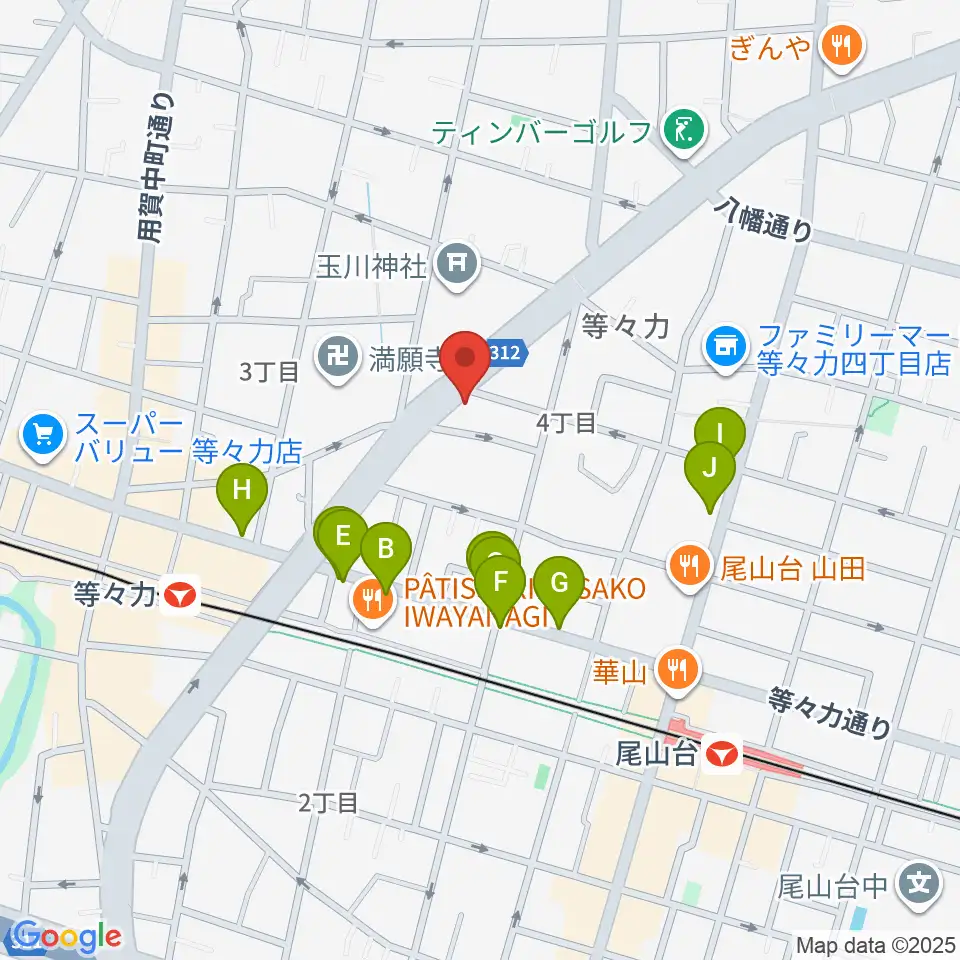 ベースショップ高崎周辺のファミレス・ファーストフード一覧地図