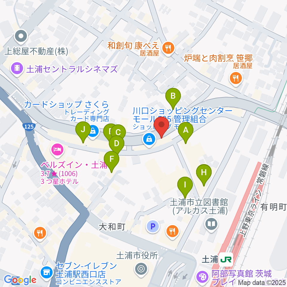 LINER NOTES周辺のファミレス・ファーストフード一覧地図