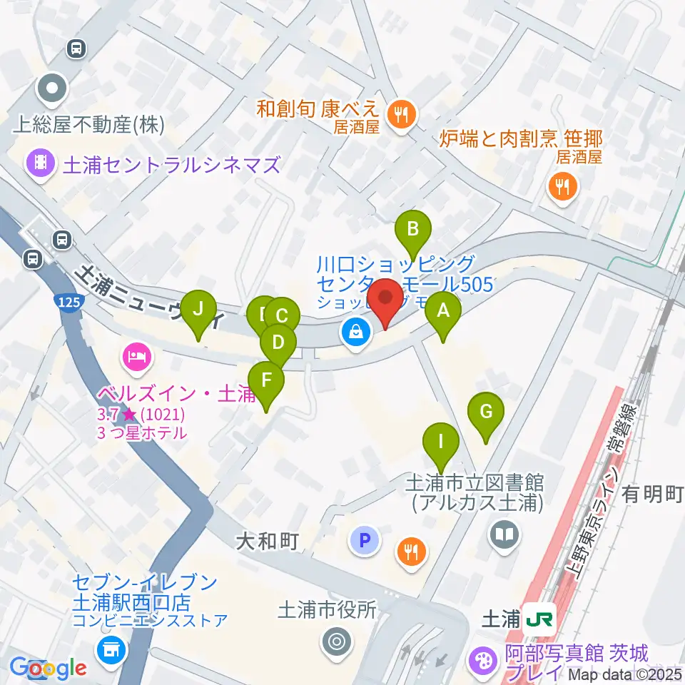 LINER NOTES周辺のファミレス・ファーストフード一覧地図