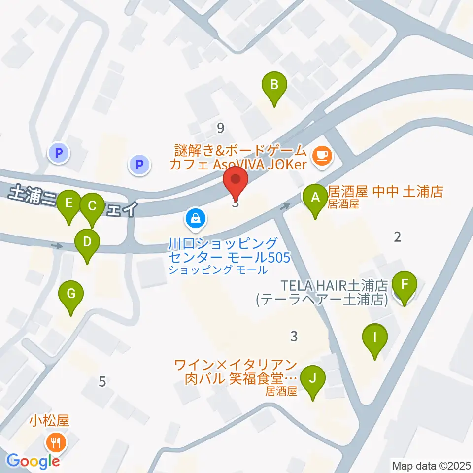 LINER NOTES周辺のファミレス・ファーストフード一覧地図