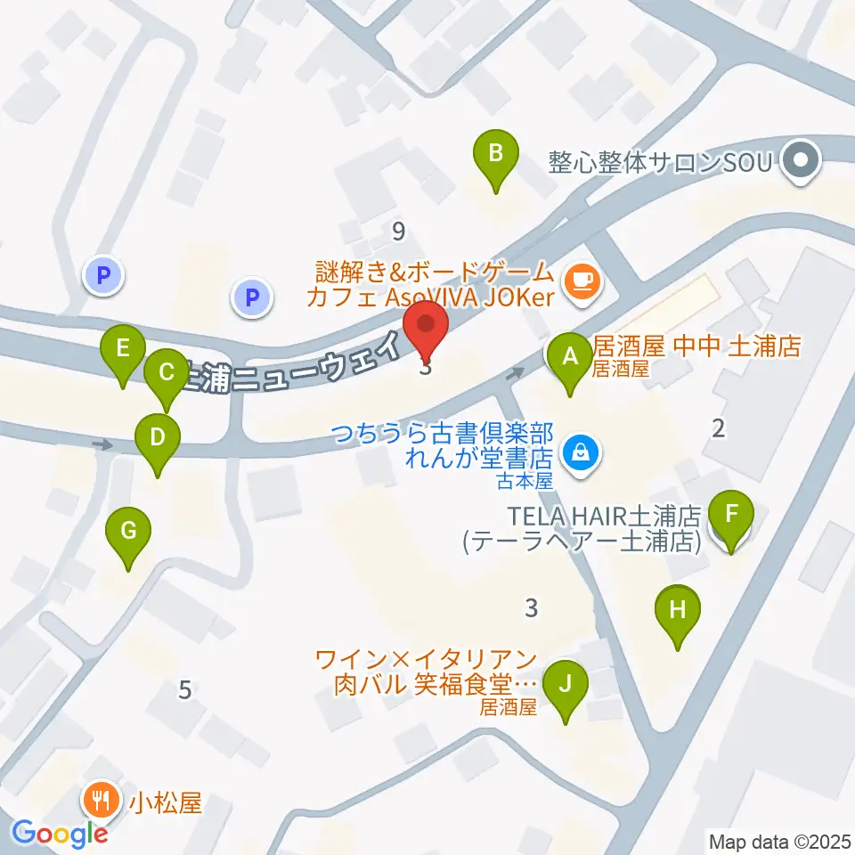 LINER NOTES周辺のファミレス・ファーストフード一覧地図