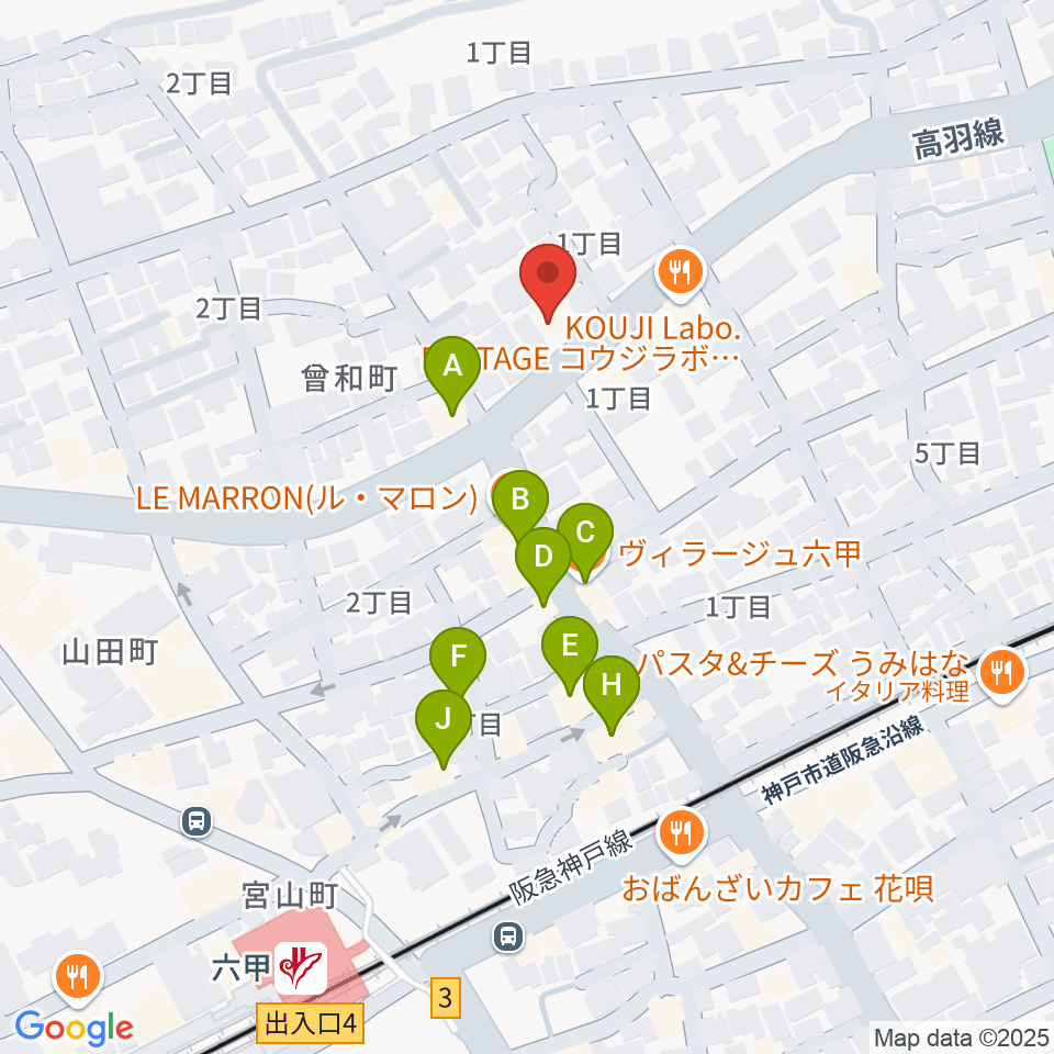 里夢 SATOM周辺のファミレス・ファーストフード一覧地図