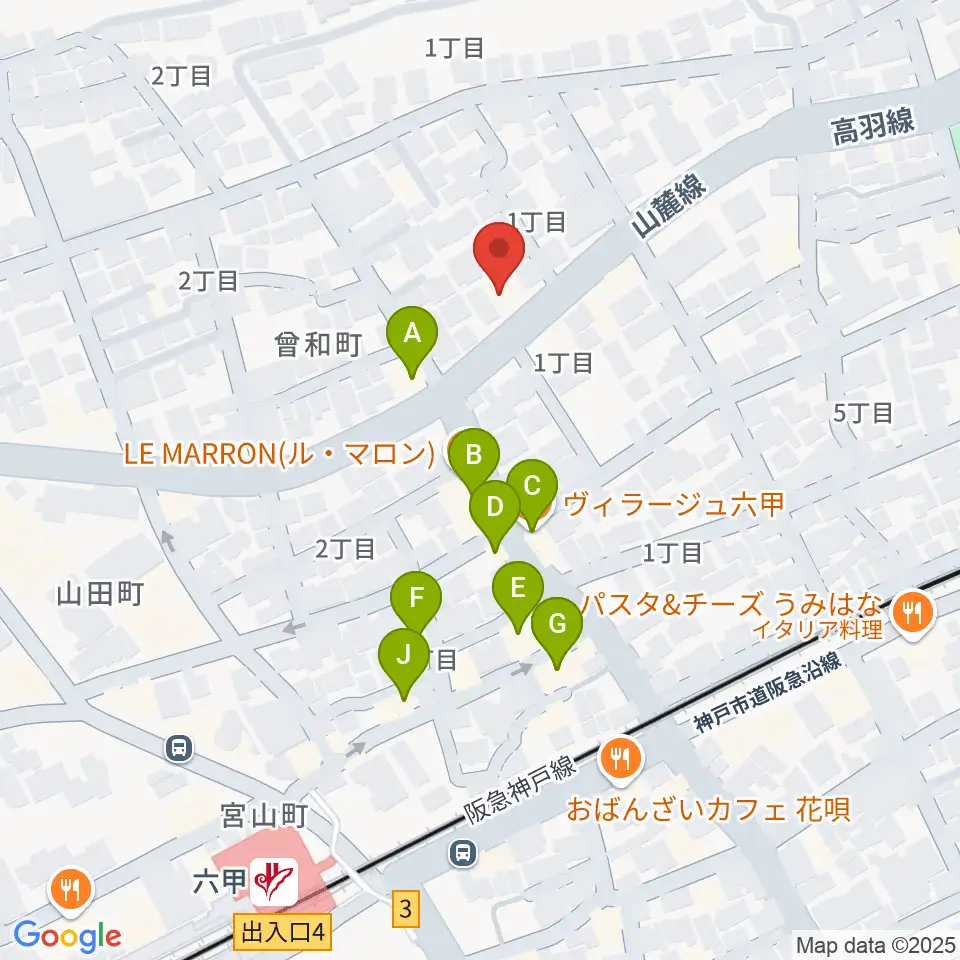 里夢 SATOM周辺のファミレス・ファーストフード一覧地図