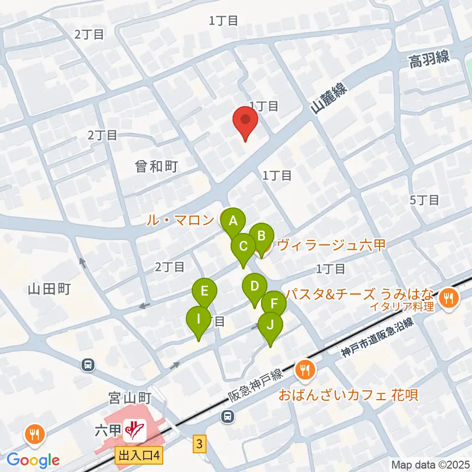 里夢 SATOM周辺のファミレス・ファーストフード一覧地図