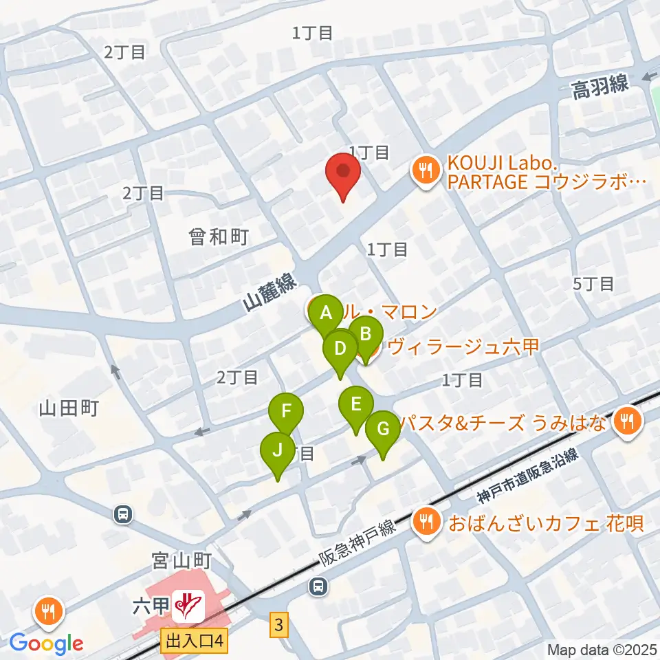 里夢 SATOM周辺のファミレス・ファーストフード一覧地図