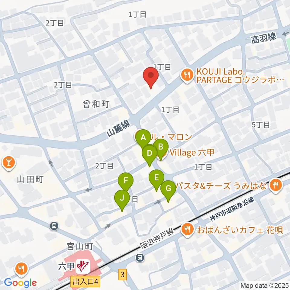 里夢 SATOM周辺のファミレス・ファーストフード一覧地図