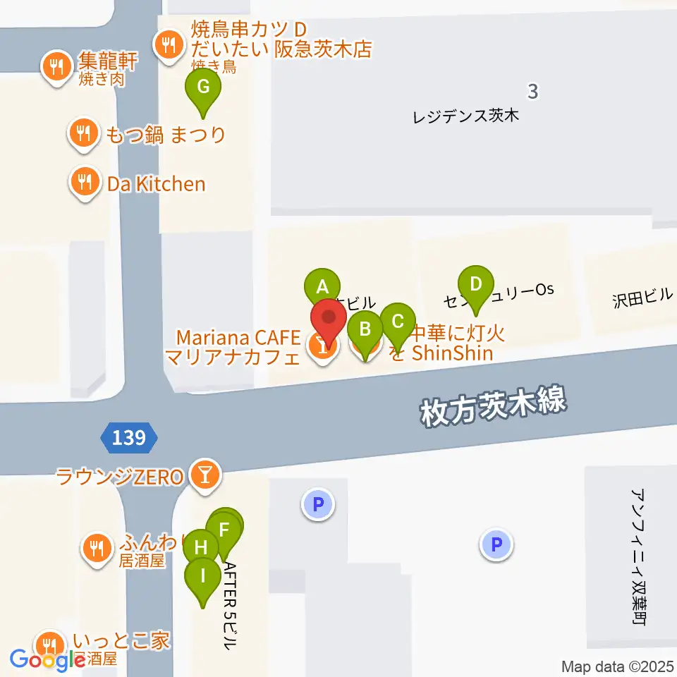 スタジオMSW周辺のファミレス・ファーストフード一覧地図