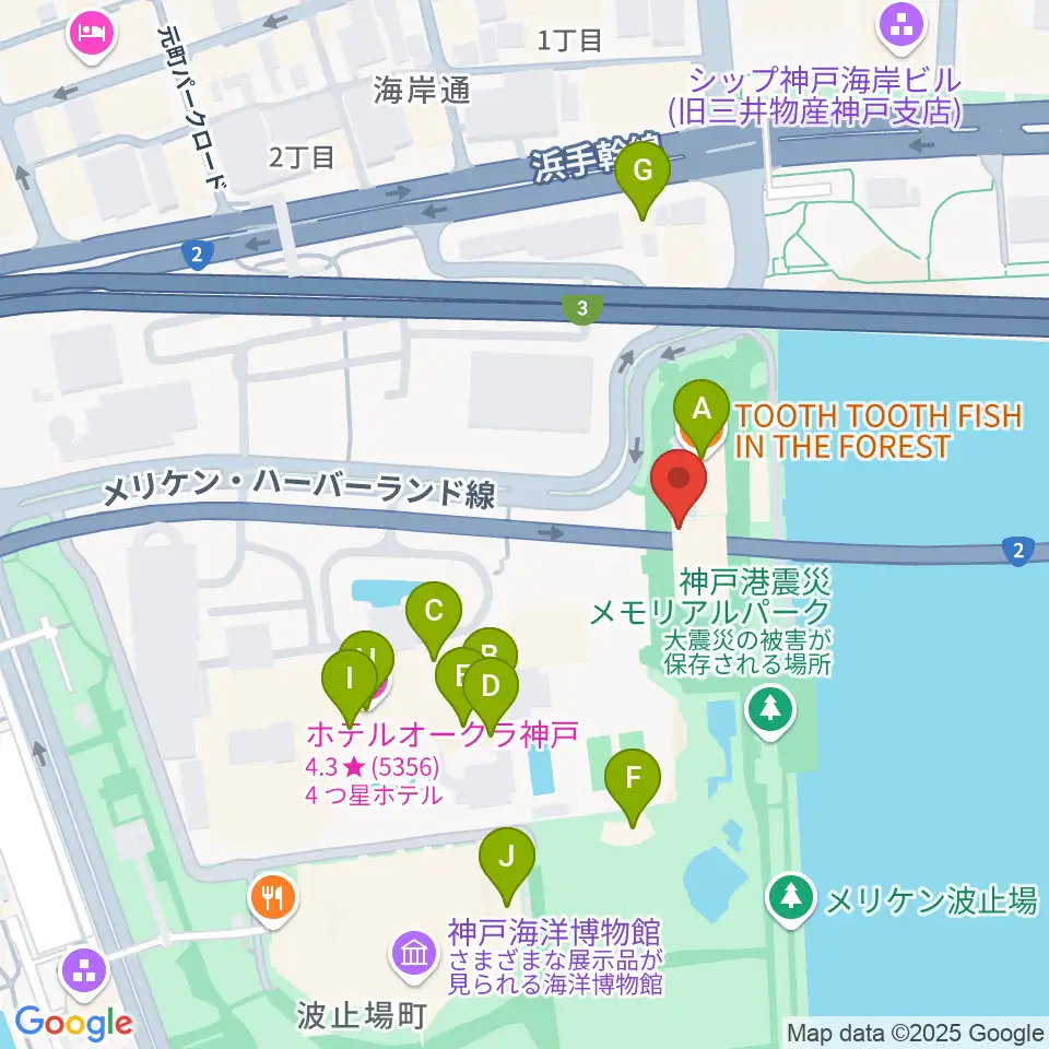 フィッシュダンス音楽練習場周辺のファミレス・ファーストフード一覧地図