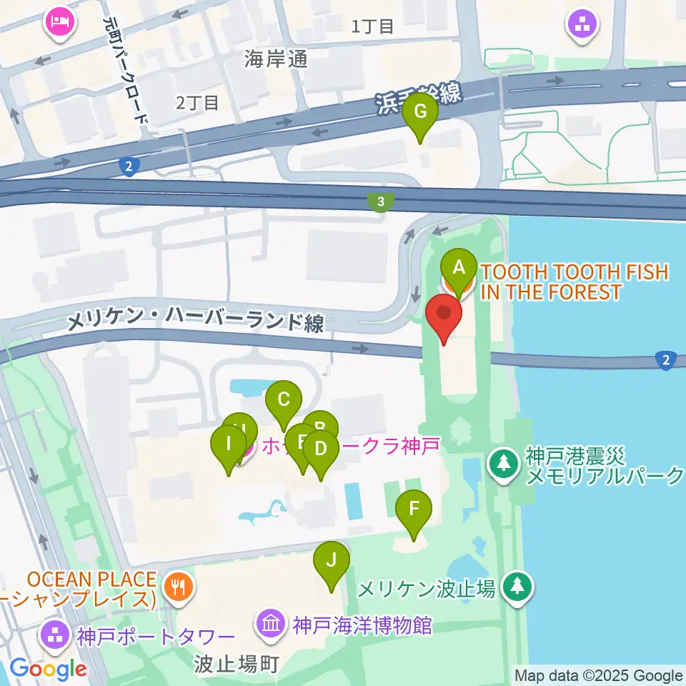 フィッシュダンス音楽練習場周辺のファミレス・ファーストフード一覧地図