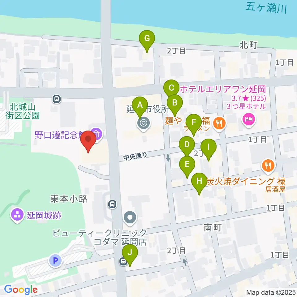 野口遵記念館周辺のファミレス・ファーストフード一覧地図
