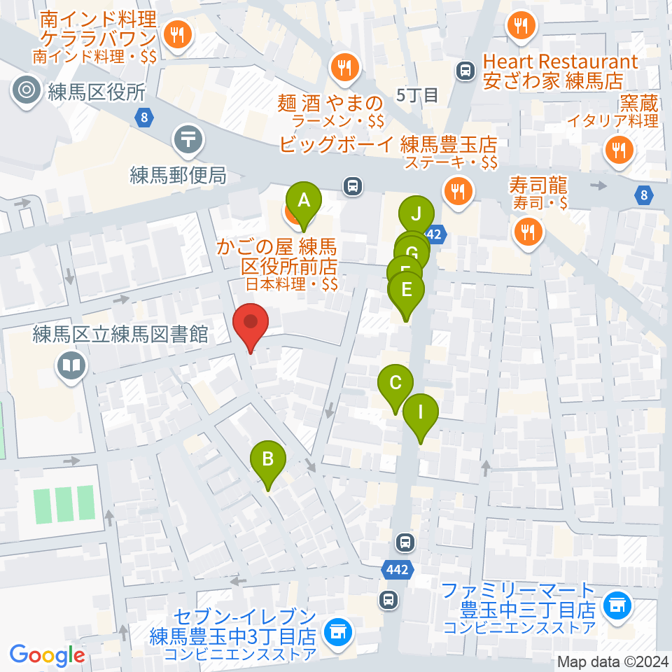 スタジオHappyBox周辺のファミレス・ファーストフード一覧地図