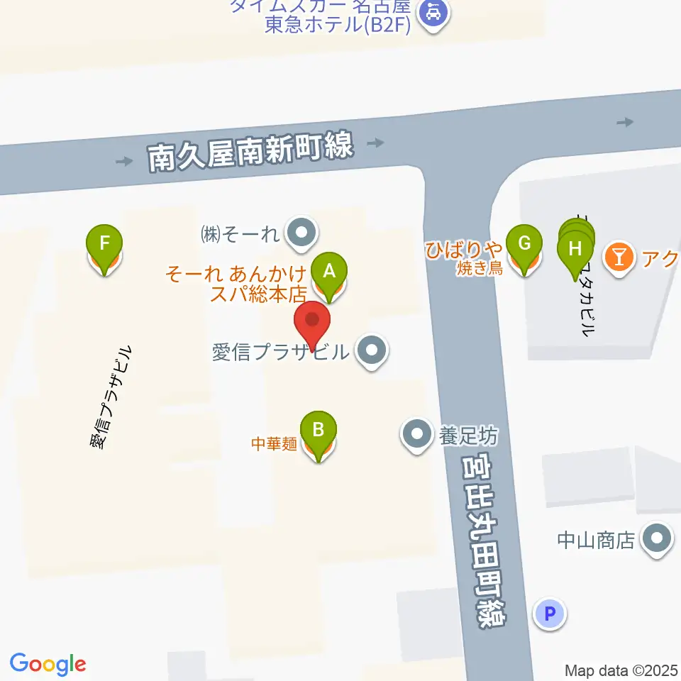 名古屋栄CIRCUS周辺のファミレス・ファーストフード一覧地図