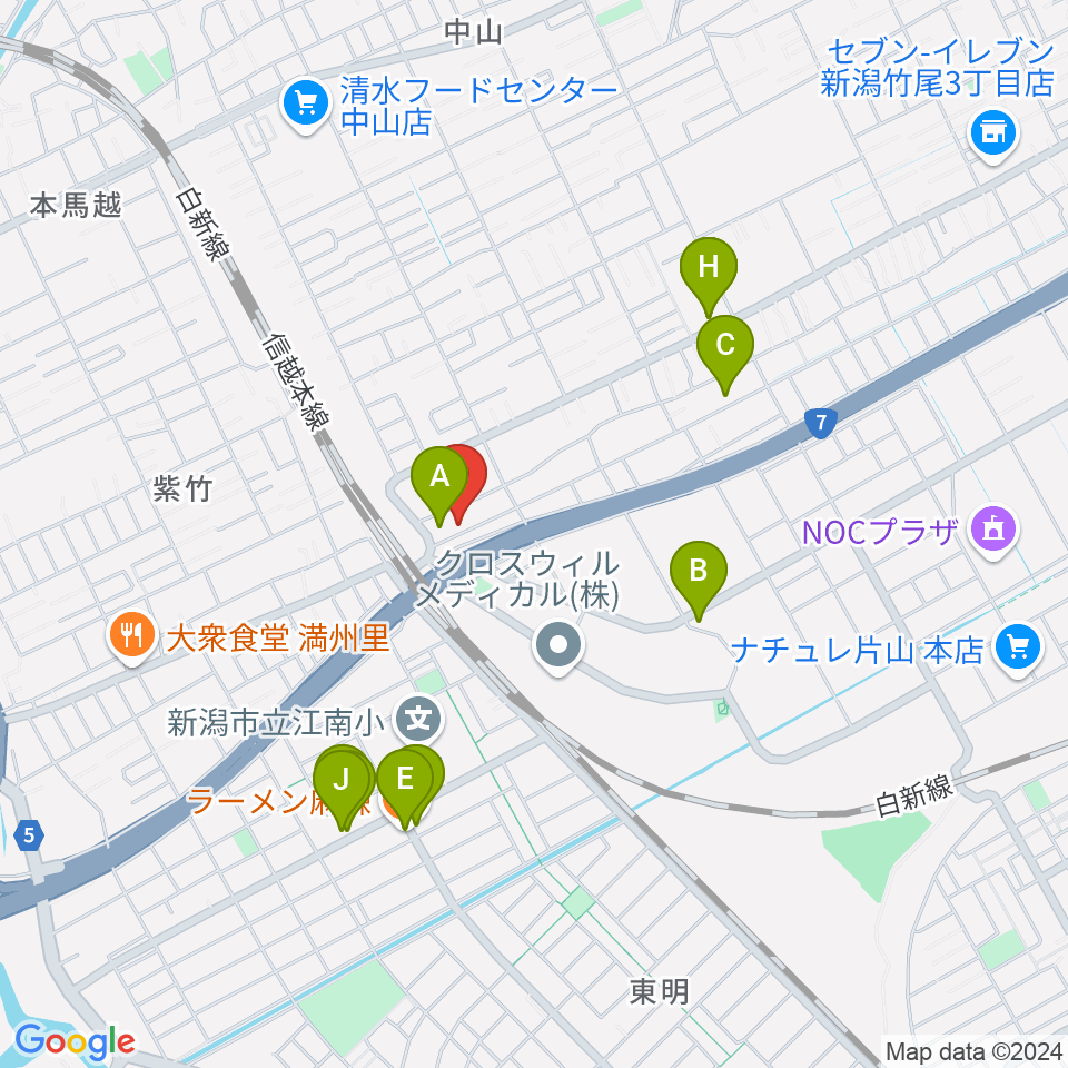 STB Studio周辺のファミレス・ファーストフード一覧地図