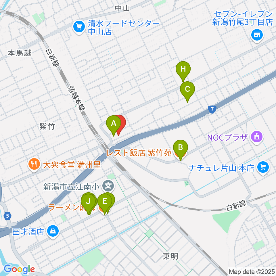 STB Studio周辺のファミレス・ファーストフード一覧地図