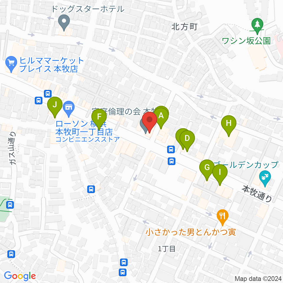 マリンFM周辺のファミレス・ファーストフード一覧地図